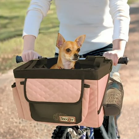 Snoozer Pet Dog Cat Puppy Travel Bike Bicycle Basket Back Seat With Safety Rain CoverPink