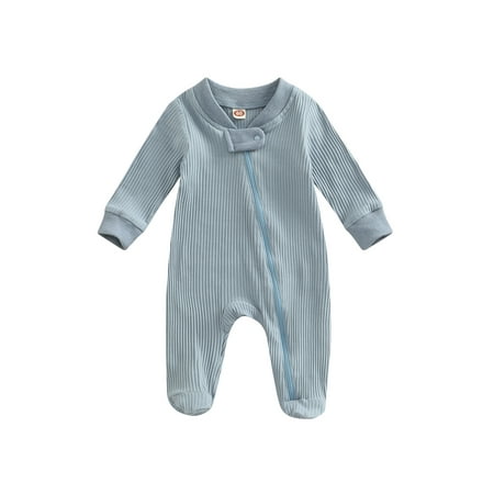 Gureui Newborn Baby Boys Girls Footed Jumpsuit Casual Zip-up Ribbed Solid Color V-neck Long Sleeve Romper
Gureui Newborn Baby Boys Girls Footed Jumpsuit Casual Zip-up Ribbed Solid Color V-neck Long Sleeve Romper