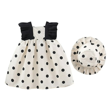 Summer New Girls Dresses Fashion Polka Dot Flying Sleeve Princess Dress + Sun Hat Baby Girl Clothes
Summer New Girls Dresses Fashion Polka Dot Flying Sleeve Princess Dress + Sun Hat Baby Girl Clothes