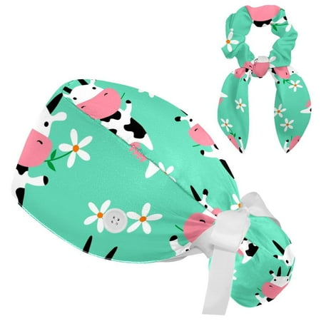 Working Cap with Buttons and Sweatband Scrub Hat Bouffant Caps with Scrunchie Cow Eating Grass Tie Back Hats
Working Cap with Buttons and Sweatband Scrub Hat Bouffant Caps with Scrunchie Cow Eating Grass Tie Back Hats