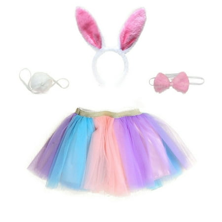 

Kids Toddler Baby Girls Spring Summer Floral Fancy Skirts Clothes Easter Bunny Carnival Accessory Set Tutu Dress Clothes Baby Clothing