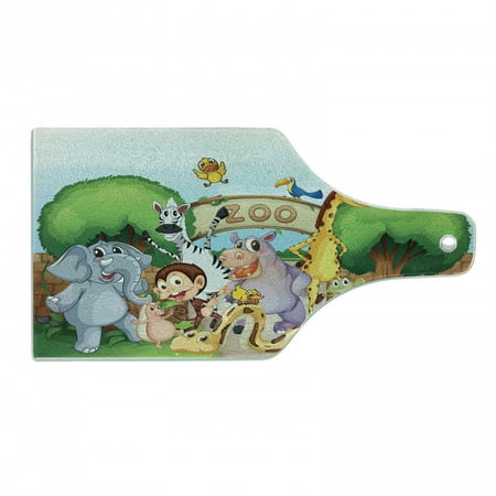 Zoo Cutting Board Zoo and the Animals in Nature Welcoming Playful Outdoors Forest Landscape Decorative Tempered Glass Cutting and Serving Board Wine Bottle Shape Multicolor by Ambesonne
Zoo Cutting Board Zoo and the Animals in Nature Welcoming Playful Outdoors Forest Landscape Decorative Tempered Glass Cutting and Serving Board Wine Bottle Shape Multicolor by Ambesonne