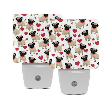 LED Night Lights Plug into Wall 2-Pack 0.5W Plug in Night Light Dusk to Dawn White Bright Nightlight for Bedroom Bathroom Hallway Kitchen Pug Cartoon Dogs
LED Night Lights Plug into Wall 2-Pack 0.5W Plug in Night Light Dusk to Dawn White Bright Nightlight for Bedroom Bathroom Hallway Kitchen Pug Cartoon Dogs