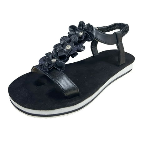Sandals Women Fashion Women Summer Comfortable Flat Elastic Band Flowers Shoes Beach Peep Toe Breathable Sandals Womens Sandals Pu Black 38
Sandals Women Fashion Women Summer Comfortable Flat Elastic Band Flowers Shoes Beach Peep Toe Breathable Sandals Womens Sandals Pu Black 38