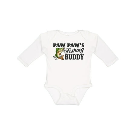 Inktastic Paw Paw s Fishing Buddy Gift Baby Boy Long Sleeve Bodysuit