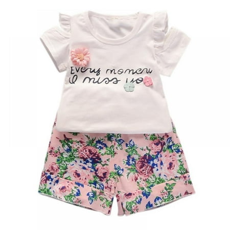 Xinhuaya Summer Baby Girls Clothes Floral Letter Print Strapless Short Sleeve T-shirt Tops+Shorts Clothes Set
Xinhuaya Summer Baby Girls Clothes Floral Letter Print Strapless Short Sleeve T-shirt Tops+Shorts Clothes Set