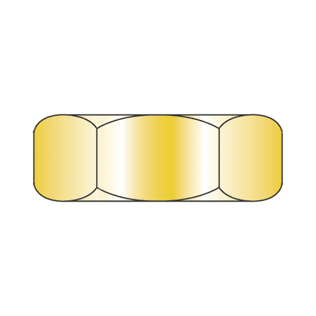 1-14 Hex Jam Nuts / Steel / Zinc Yellow / Width Across Flats: 1 1/2 / Thickness: 1/16 (Quantity: 250 pcs)