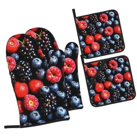 Tebeau Variety Of Fruits And Berries Print 4 Pcs Oven Mitts and Pot Holders 500°F High Heat Resistant Kitchen Oven Mitts with Pot holders Long Oven Mitts for Baking and Cooking
Tebeau Variety Of Fruits And Berries Print 4 Pcs Oven Mitts and Pot Holders 500°F High Heat Resistant Kitchen Oven Mitts with Pot holders Long Oven Mitts for Baking and Cooking