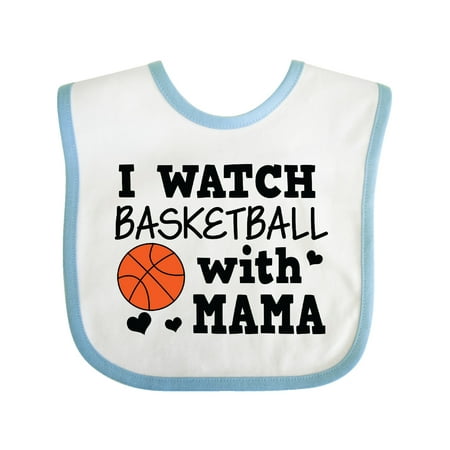 Inktastic I Watch Basketball with Mama Gift Baby Boy Bib