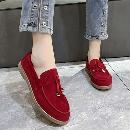 Cathalem Fashion Four Seasons Women Casual Shoes Flat Bottom Non Slip Round Toe Slip On Solid Suede Women Casual Shoes Wide Width Red 6.5
Cathalem Fashion Four Seasons Women Casual Shoes Flat Bottom Non Slip Round Toe Slip On Solid Suede Women Casual Shoes Wide Width Red 6.5
