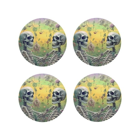 Fuzoiu Flower Butterfly Skull Couple Print Leather Coasters Set Drink Coasters Set of 4 for Tabletop Protection Durable PVC Coasters Home Décor and Housewarming Gift-Round Shape
Fuzoiu Flower Butterfly Skull Couple Print Leather Coasters Set Drink Coasters Set of 4 for Tabletop Protection Durable PVC Coasters Home Décor and Housewarming Gift-Round Shape