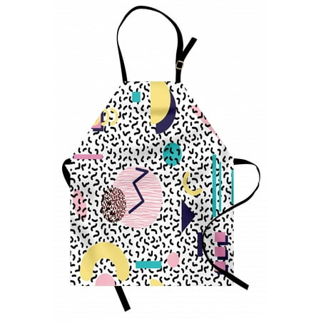 90s Apron Geometric Pattern in Retro Style with Round Half Moon Triangle Shapes Artwork Unisex Kitchen Bib Apron with Adjustable Neck for Cooking Baking Gardening Navy Yellow Pink by Ambesonne
90s Apron Geometric Pattern in Retro Style with Round Half Moon Triangle Shapes Artwork Unisex Kitchen Bib Apron with Adjustable Neck for Cooking Baking Gardening Navy Yellow Pink by Ambesonne