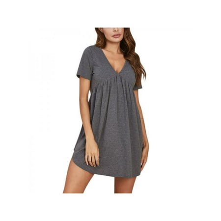 Womens Nightgown Sleepwear Cotton Pajamas - Woman Short Sleeve Round Neck Sleep Dress Nightshirt
Womens Nightgown Sleepwear Cotton Pajamas - Woman Short Sleeve Round Neck Sleep Dress Nightshirt