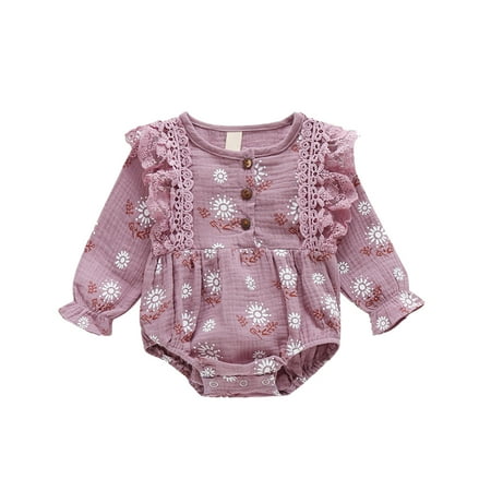 Mikilon Infant Baby Girls Long Sleeve Lace Ruffles Floral Print Bodysuit Romper Clothes Infant Onesies Girls 3-6 Months Purple on Sale
Mikilon Infant Baby Girls Long Sleeve Lace Ruffles Floral Print Bodysuit Romper Clothes Infant Onesies Girls 3-6 Months Purple on Sale