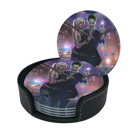 Harley Quinn Joker Poster Round Coaster Set Of 6 Tabletop Protection Mats Leather Drink Cup Coasters Kitchen Coffee Decor
Harley Quinn Joker Poster Round Coaster Set Of 6 Tabletop Protection Mats Leather Drink Cup Coasters Kitchen Coffee Decor