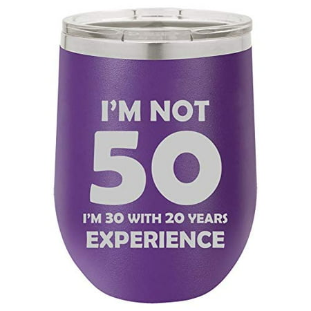 12 oz Double Wall Vacuum Insulated Stainless Steel Stemless Wine Tumbler Glass Coffee Travel Mug With Lid I m Not 50 Funny 50th Birthday (Purple)
12 oz Double Wall Vacuum Insulated Stainless Steel Stemless Wine Tumbler Glass Coffee Travel Mug With Lid I m Not 50 Funny 50th Birthday (Purple)
