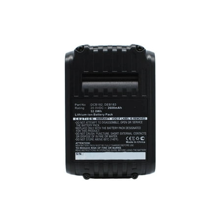 Synergy Digital Power Tool Battery Works with DeWalt DCB184 Power Tool (Li-Ion 20V 2600 mAh) Ultra High Capacity Battery
Synergy Digital Power Tool Battery Works with DeWalt DCB184 Power Tool (Li-Ion 20V 2600 mAh) Ultra High Capacity Battery