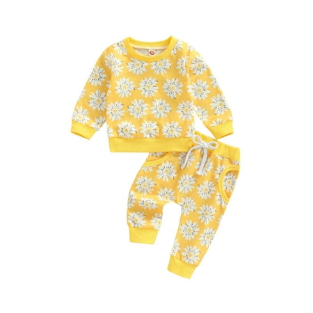 Calsunbaby Baby Girls 2Pcs Clothes Outfits Round Neck Long Sleeve Printed Tops Tie-Up Pants with Pockets Yellow 18-24 Months
Calsunbaby Baby Girls 2Pcs Clothes Outfits Round Neck Long Sleeve Printed Tops Tie-Up Pants with Pockets Yellow 18-24 Months