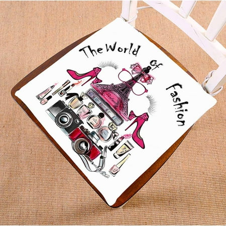 PKQWTM Eiffel tower shoes lipsticks perfumes cameras world Chair Pads Chair Mat Seat Cushion Chair Cushion Floor Cushion Size 16x16 inches
PKQWTM Eiffel tower shoes lipsticks perfumes cameras world Chair Pads Chair Mat Seat Cushion Chair Cushion Floor Cushion Size 16x16 inches