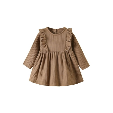 Toddler Baby Girl Long Sleeve Cotton Linen Dress Solid Crewneck Casual Dresses Kids Autumn Playwear Dress
Toddler Baby Girl Long Sleeve Cotton Linen Dress Solid Crewneck Casual Dresses Kids Autumn Playwear Dress