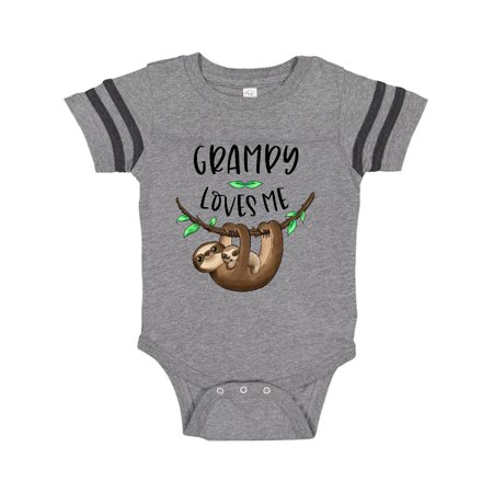 Inktastic Grampy Loves Me Cute Sloth and Baby Gift Baby Boy or Baby Girl Bodysuit