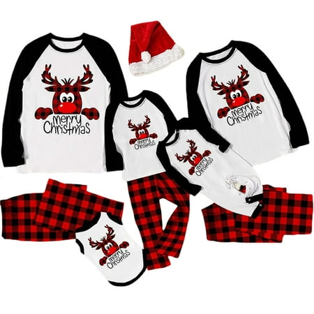 Sunisery Matching Family Christmas Deer Pajamas Xmas Pjs Long Sleeve Tops Plaid High Waist Pants Sleepwear Red 12-18 Months
Sunisery Matching Family Christmas Deer Pajamas Xmas Pjs Long Sleeve Tops Plaid High Waist Pants Sleepwear Red 12-18 Months