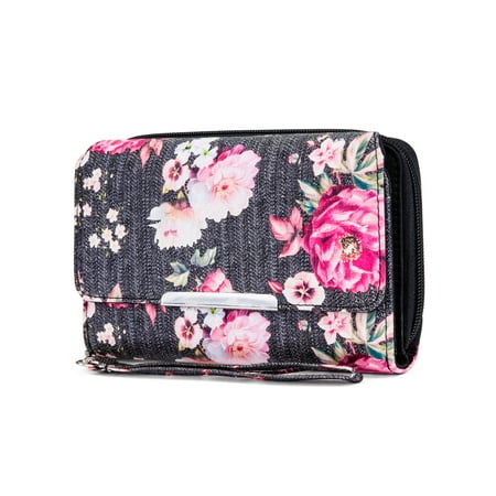 MUNDI Big Fat Womens RFID Blocking Wallet Clutch Organizer Removable Wristlet