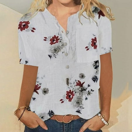 July 4 Independence Day Women s Short Sleeve V Neck Button Tops Tunic Basic Stripe Tee Shirts for Summer
July 4 Independence Day Women s Short Sleeve V Neck Button Tops Tunic Basic Stripe Tee Shirts for Summer