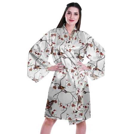 Moomaya Printed Womens Kimono Sleeve Robes Satin Silk Getting Ready Bridal Robe Coverup
Moomaya Printed Womens Kimono Sleeve Robes Satin Silk Getting Ready Bridal Robe Coverup