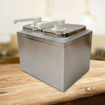 Sauce Pump Dispenser Stainless Condiment Pump Station +Removable Tanks 2L