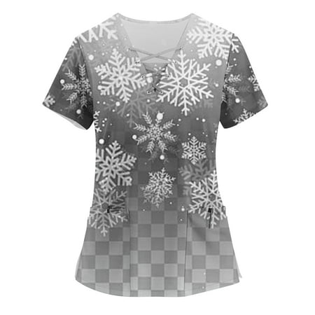 EHTMSAK Scrub Tops for Women Print T Shirt V Neck Fall Short Sleeve Christmas Stretchy Womens Top Nurses Uniform Top Printed Blouse with Pockets Gray 5X
EHTMSAK Scrub Tops for Women Print T Shirt V Neck Fall Short Sleeve Christmas Stretchy Womens Top Nurses Uniform Top Printed Blouse with Pockets Gray 5X