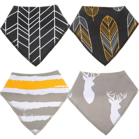 4pcs Baby Bib Cotton Drool Bandana Bibs Baby Eating Feeding Bibs Baby Supplies