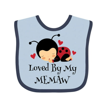 Inktastic Loved By My MeMaw grandchild Gift Baby Girl Bib
