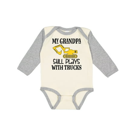 Inktastic Construction Grandpa Still Plays with Trucks Gift Baby Boy Long Sleeve Bodysuit