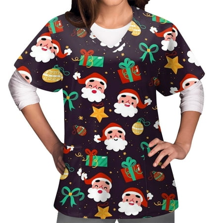 Women s Scrub Tops Christmas Snowman Printed Short Sleeve V-Neck Fun T Shirts Casual Working Uniforms Blouse Scrub Shirt Workwear with Pockets
Women s Scrub Tops Christmas Snowman Printed Short Sleeve V-Neck Fun T Shirts Casual Working Uniforms Blouse Scrub Shirt Workwear with Pockets