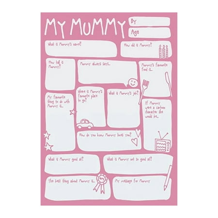Li HB Store Mother s Day Love Blank Filling Card Gift For Mother Children s Blank Filling Card Tools or office Clearance Pink
