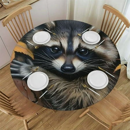 Patifu Raccoon Tree Leaves Round Table Cover Stain Resistant Washable Indoor Outdoor Tablecloth Kitchen Dining Wedding Parties Table Cloth 100% Polyester Fiber 42-46 
Patifu Raccoon Tree Leaves Round Table Cover Stain Resistant Washable Indoor Outdoor Tablecloth Kitchen Dining Wedding Parties Table Cloth 100% Polyester Fiber 42-46