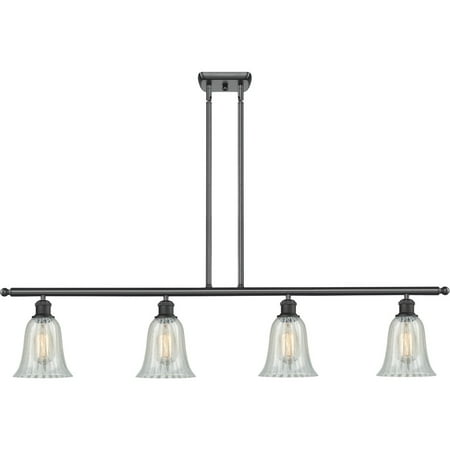 Matte Black Tone Island Lighting 48 Wide Steel/Cast Brass/Glass Medium Base 4 Light Fixture