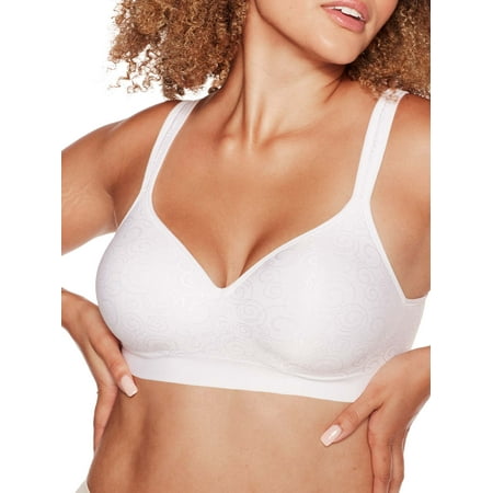 Women s Bali 3463 Comfort Revolution Wirefree Bra (White Swirl 38B)