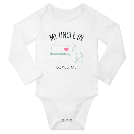 My Uncle In Massachusetts Loves Me Baby Long Romper Clothing 3-6 Months