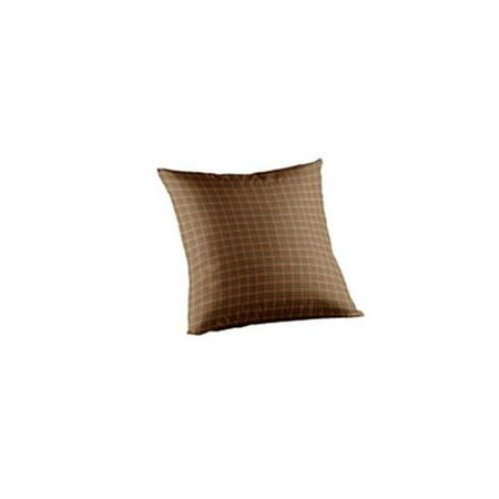 Patch Magic TPW147A Golden Brown Plaid, Fabric Toss Pillow 16 x 16 inch