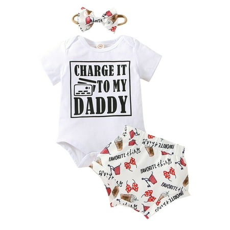 TheFound 3Pcs Infant Baby Girl Summer Outfits Short Sleeve Letter Print Romper + Tassel Shorts + Headband Set
TheFound 3Pcs Infant Baby Girl Summer Outfits Short Sleeve Letter Print Romper + Tassel Shorts + Headband Set