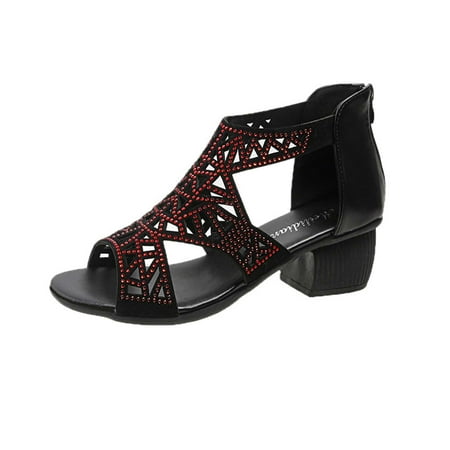 Hvyesh Women Low Block Heels Sandals Trendy Chunk Low Heel Pump Sandals Fashion Fish Mouth Rhinestone Hollow Out Sandals Back Zipper Middle Heels Sandals
Hvyesh Women Low Block Heels Sandals Trendy Chunk Low Heel Pump Sandals Fashion Fish Mouth Rhinestone Hollow Out Sandals Back Zipper Middle Heels Sandals