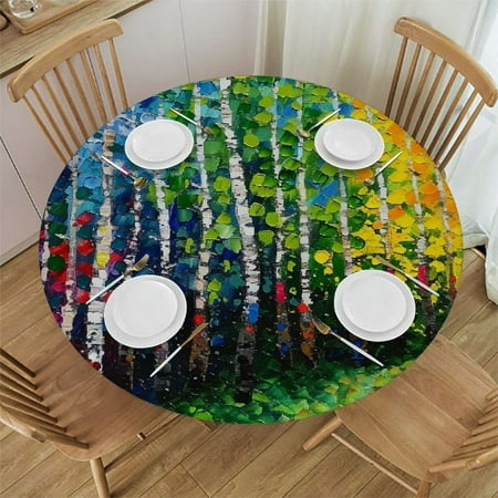 Patifu Rainbow Trees Round Table Cover Stain Resistant Washable Indoor Outdoor Tablecloth Kitchen Dining Wedding Parties Outdoor Fitted 100% Polyester Fiber 42-46
Patifu Rainbow Trees Round Table Cover Stain Resistant Washable Indoor Outdoor Tablecloth Kitchen Dining Wedding Parties Outdoor Fitted 100% Polyester Fiber 42-46
