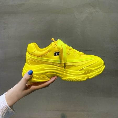 New Designer Sneakers Women Platform Casual Shoes Fashion Sneakers Platform Basket Femme Yellow Lace-Up Casual Chunky Shoes 41
New Designer Sneakers Women Platform Casual Shoes Fashion Sneakers Platform Basket Femme Yellow Lace-Up Casual Chunky Shoes 41