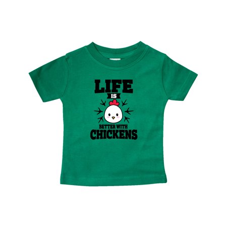 Inktastic Life is Better with Chickens Gift Baby Boy or Baby Girl T-Shirt