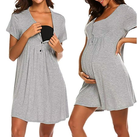 TANGNADE Women s Nursing Maternity Nightshirts Breastfeeding Clothes Short Sleeve Dress
TANGNADE Women s Nursing Maternity Nightshirts Breastfeeding Clothes Short Sleeve Dress
