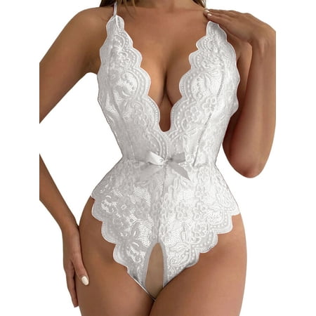 Colisha Women Lingerie Floral Babydoll Lace Sexy Bodysuit Deep V Sleeping Mini Hollow Out Teddy Cross Back Club White L
Colisha Women Lingerie Floral Babydoll Lace Sexy Bodysuit Deep V Sleeping Mini Hollow Out Teddy Cross Back Club White L