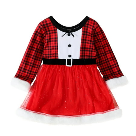 SYNPOS 1-5T Toddler Baby Girl Christmas Outfit Xmas Dress Long Sleeve Velvet Plaid Princess Dresses Party Ball Dress
SYNPOS 1-5T Toddler Baby Girl Christmas Outfit Xmas Dress Long Sleeve Velvet Plaid Princess Dresses Party Ball Dress