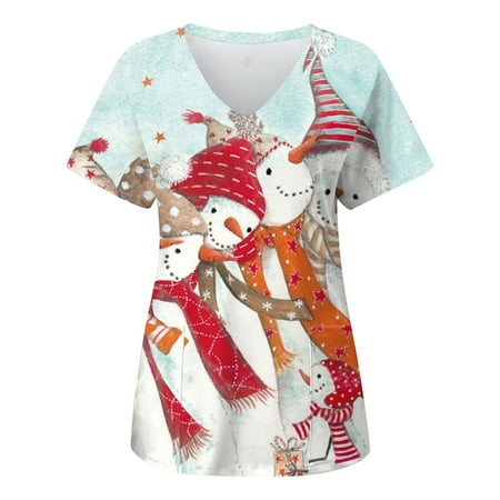 Womens Christmas Scrub Tops Cute Christmas Graphic Print Short Sleeve Scrub Shirts Casual V-Neck Comfy Working Blouse
Womens Christmas Scrub Tops Cute Christmas Graphic Print Short Sleeve Scrub Shirts Casual V-Neck Comfy Working Blouse